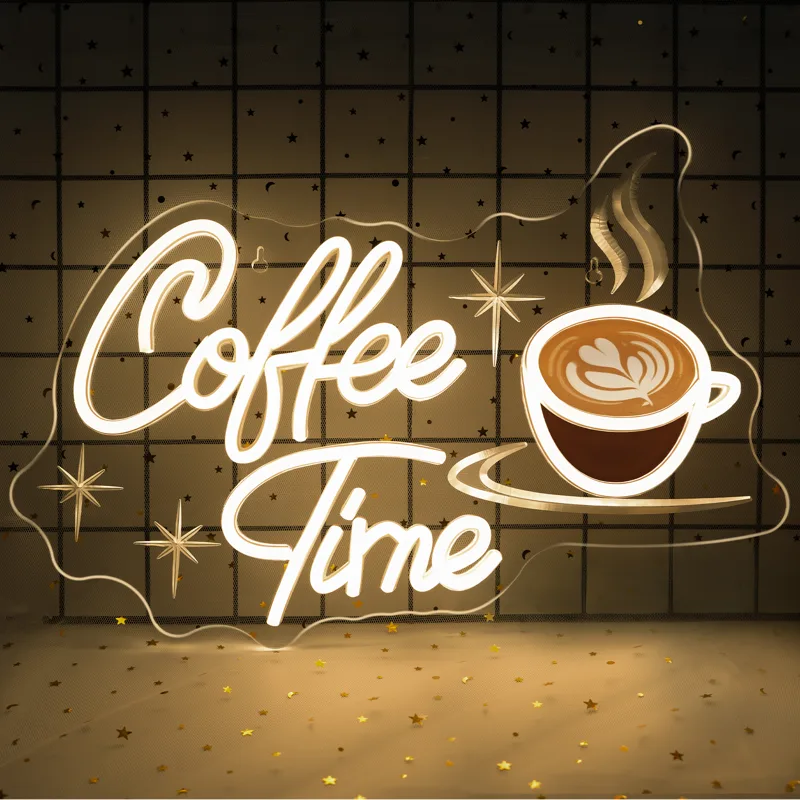 Commercial Printing Business - Café temps enseigne au néon impression