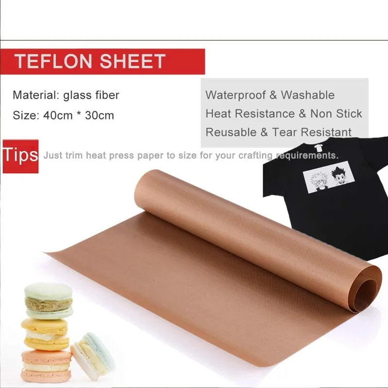 Heat Press Teflon Sheet - Feuille Te-flon pour presse à chaud,