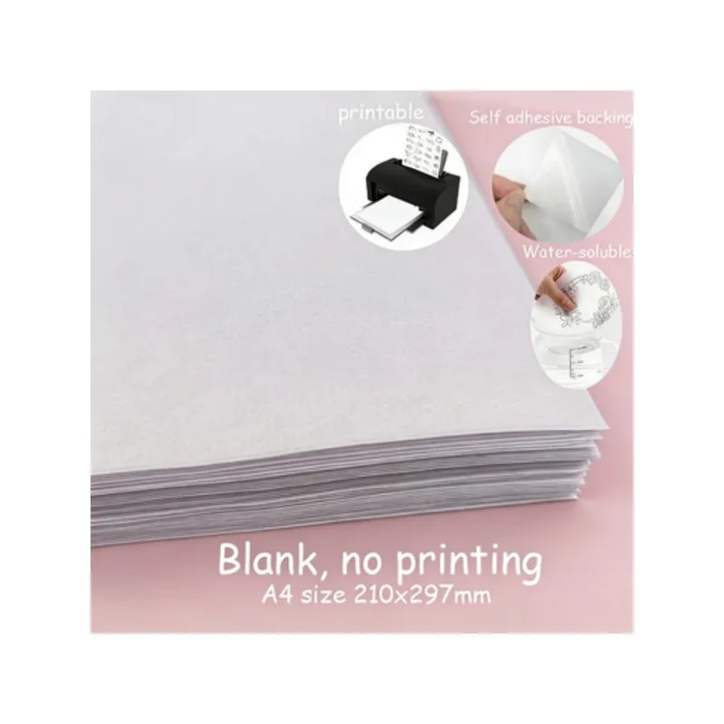 Embroidery Stabilizer Backing - 5 feuilles A4 autocollantes imprimables personnalisées,