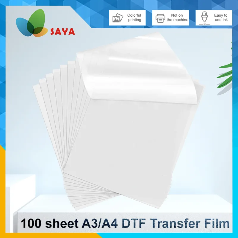 Printable Heat Transfer Vinyl - 50/100 pièces de film DTF A3/A4,