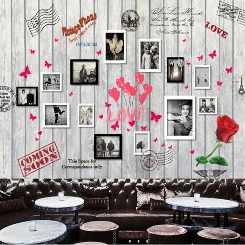 Commercial Wallpaper Printing - Photos en forme de cœur en
