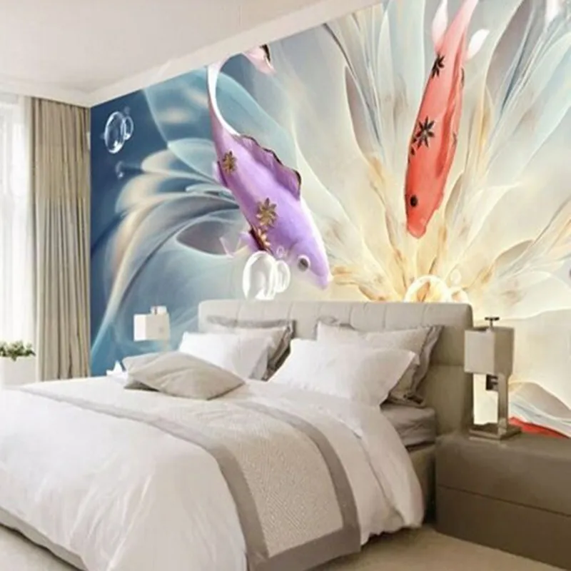 Poisson paon en relief moderne - Commercial Wallpaper Printing avis et prix