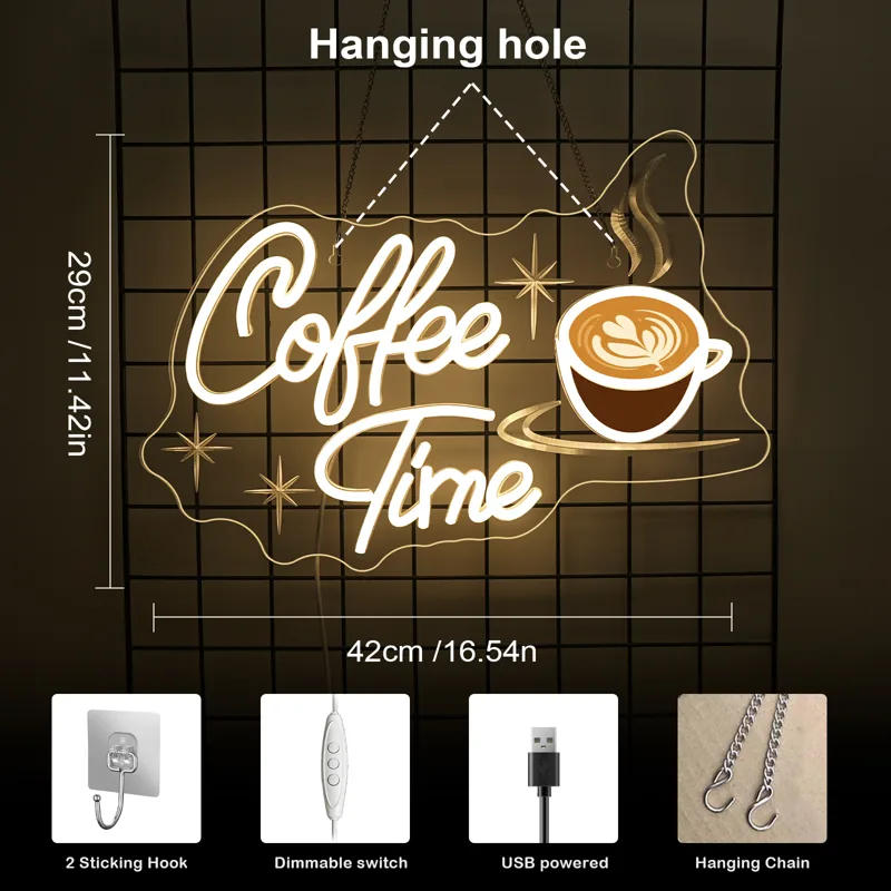 Café temps enseigne au néon im - Commercial Printing Business avis et prix